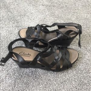 clarks women's star mello wedge sandal